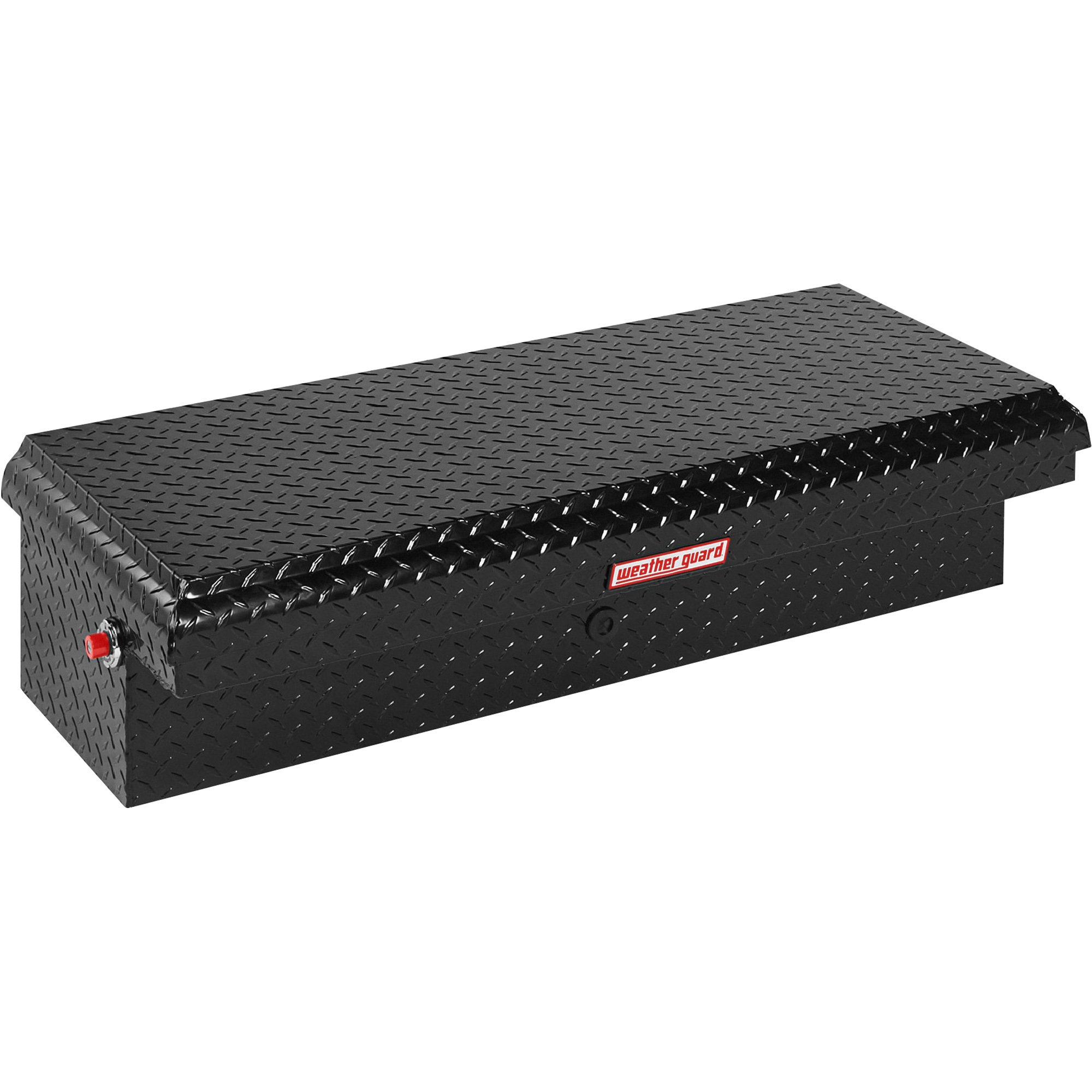 Weather Guard Low Profile Side-Mount Truck Tool Box — Aluminum, Black Diamond Plate, Passenger's Side, Rotary Latch, 44.25in. x 19.25in. x 11.75in., Model# 181-5-01
